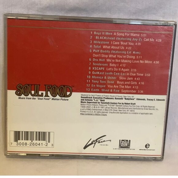 Various – Soul Food Soundtrack (CD, 1997) LaFace Records 73008-26041-2 VG - Picture 2 of 3